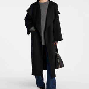 Toteme signature black wool cashmere coat small annecy